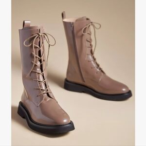 Pilcro lace up stompy boots taupe